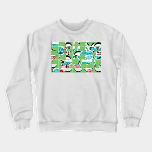 Mid Century Marbled Circles Squared Crewneck Sweatshirt